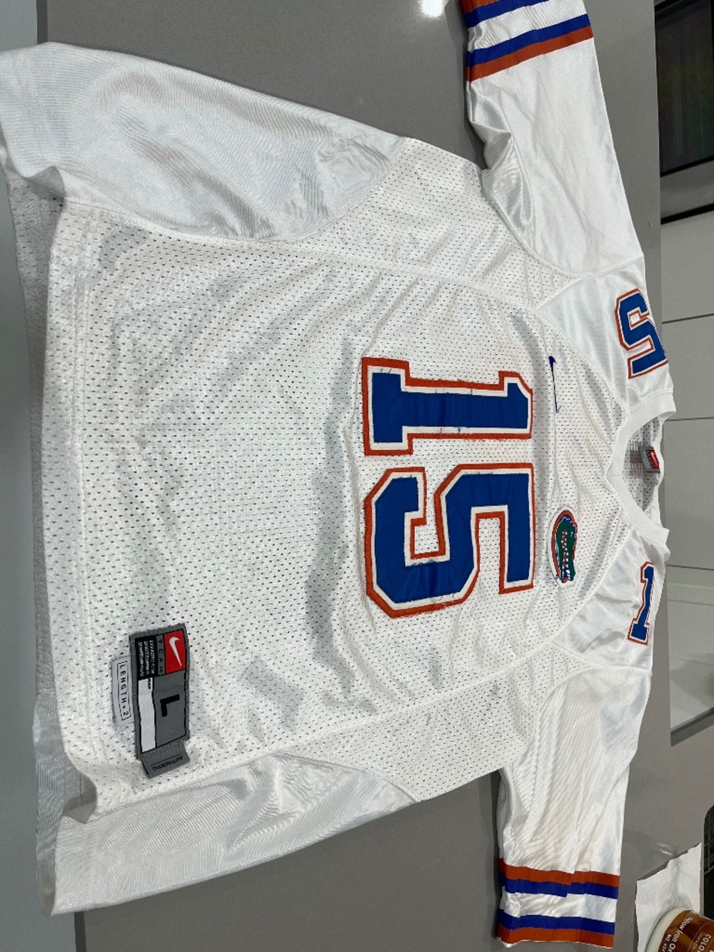 Nike Florida Gator #15 (worn by Tebow) Jersey.  Size L and Length + 2.
